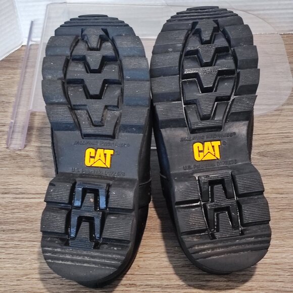 CAT Caterpillar Mule Clogs sz 7W Black Leather Walking Machines Slip On Platform - Picture 14 of 16